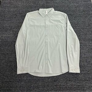 Lululemon Shirt Men XL Gray Off The Chain Button Down Athletic Stretch Vented